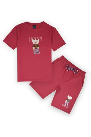 CAVIO Boys Printed T-shirt with Shorts Regular Fit Half Sleeve Casual Clothing Set