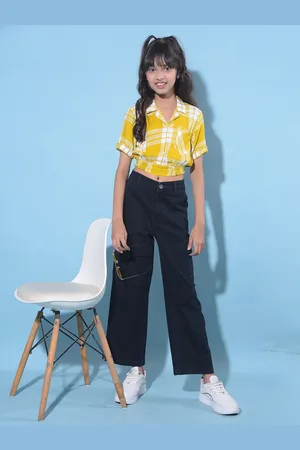 Crimsoune Club Cuban Collar Checked Blouson Top