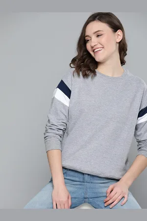 Mast & Harbour Women Grey Melange Sweatshirt