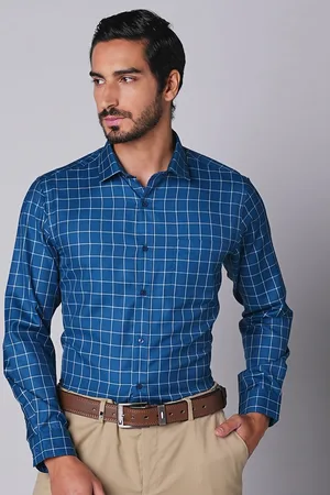 Oxemberg Men Slim Fit Opaque Checked Formal Shirt