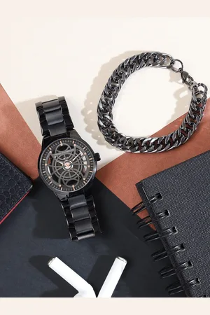 French Connection Men Analog Watch With Bracelet Gift Set FCW01GNM