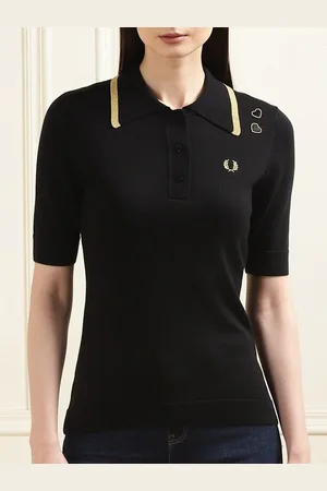 Fred Perry Women Heart Applique Brand Logo T-shirt