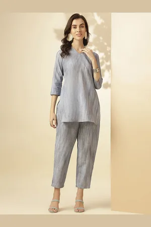 Kalini Printed Three Quarter Sleeve Tunic Top & Trouser Co-Ords