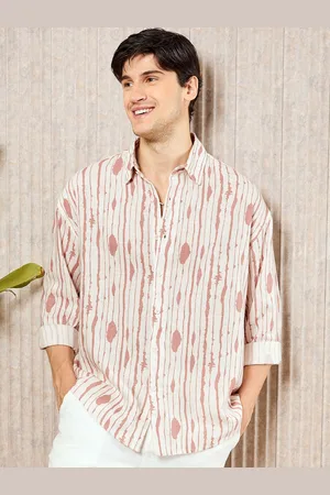 Beyoung Men Spread Collar Striped Casual Shirt