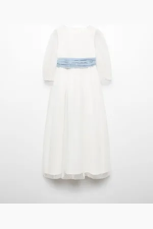 MANGO Girls A-Line Bow Detail Maxi Dress