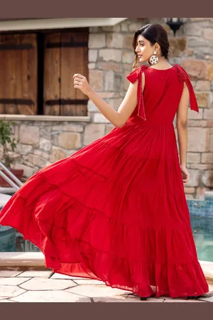 Ambraee V-Neck Tiered Maxi Dress