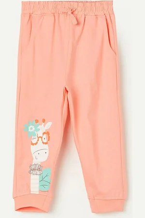 Lifestyle Girls Graphic Printed Pure Cotton Joggers