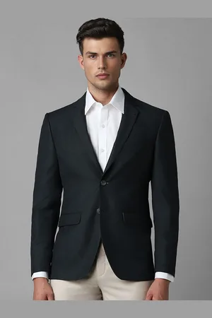 Louis Philippe Textured Slim Fit Notched Lapel Single Breasted Formal Blazer