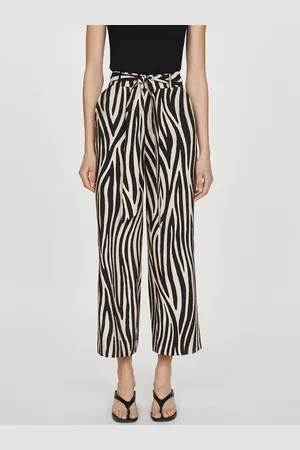MANGO Women Animal Print Trousers With Belt