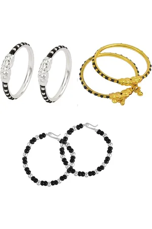 BAESD Kids Set Of 6 Silver-Plated Beaded Bangles