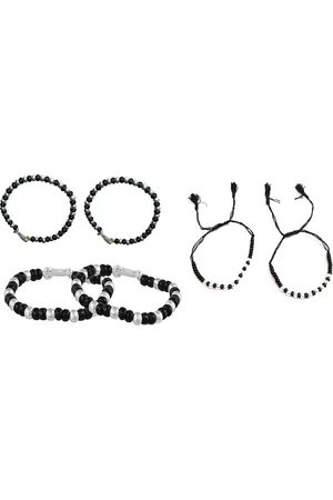 BAESD Kids Set Of 6 Silver-Plated Beaded Bangles