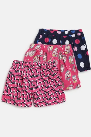 chicco Girls Pack Of 3 Conversational Printed Cotton Shorts