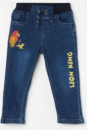 Lifestyle Boys Lion King Embroidered Light Fade Jeans