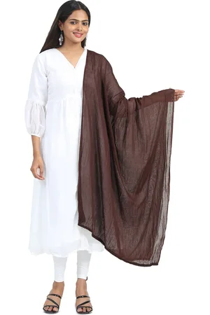 Miraan Cotton Dupatta with PomPom Border