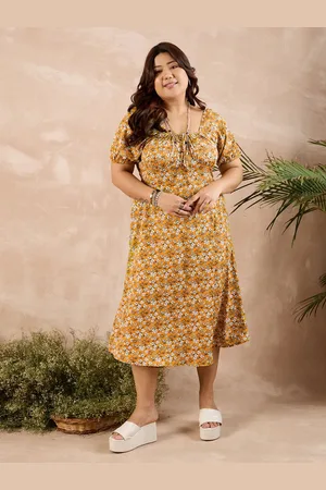 Berrylush Floral Print Off-Shoulder A-Line Midi Dress