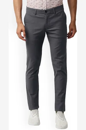 Basics Men Slim Fit Mid-Rise Cotton Regular Trousers