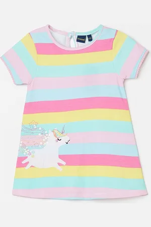 Lifestyle Girls Striped Cotton T-shirt Dress