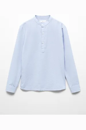 MANGO Boys Cotton Seersucker Shirt