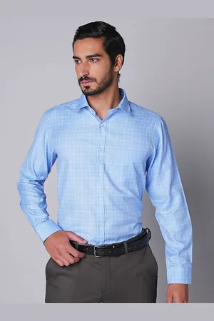 Oxemberg Men Slim Fit Opaque Checked Formal Shirt