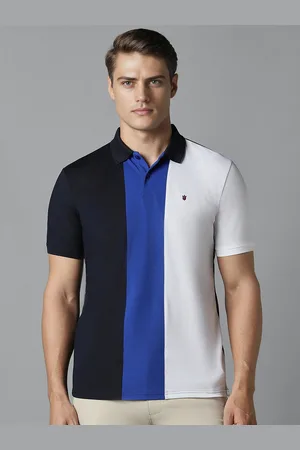 Louis Philippe Men Colourblocked Polo Collar Cotton Applique Slim Fit T-shirt