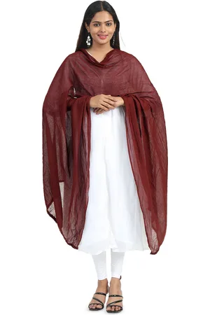 Miraan Women Cotton PomPom Border Dupatta