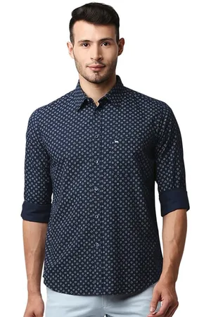 Basics Slim Fit Micro Ditsy Printed Cotton Casual Shirt