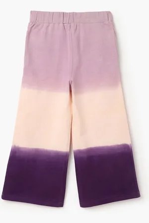 Benetton Girls Colourblocked Pure Cotton Regular Trousers