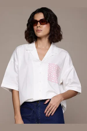 Roadster The Lifestyle Co. Pure Cotton Printed Pocket Boxy Casual Shirt