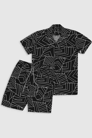 CAVIO Boys Printed Shirt with Shorts Regular Fit Half Sleeve Casual Clothing Set