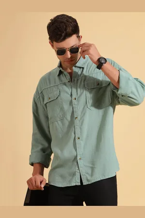 HERE&NOW Sea Graan Spread Collar Long Sleeves Casual Shirt