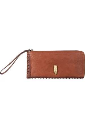 Hidesign Women Tan Brown Solid Leather Zip Around Wallet