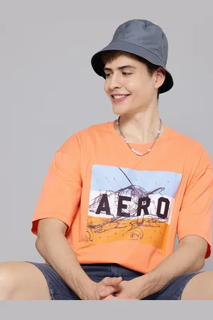 Aeropostale Men Brand Logo Printed Pure Cotton Relaxed Fit T-shirt