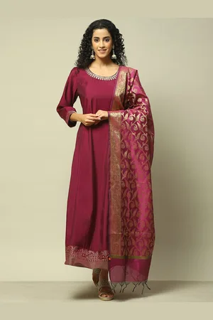 Rangriti Round Neck Ethnic Motifs Maxi Ethnic Dress