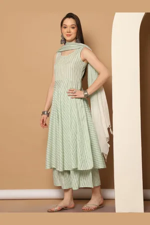 Jompers Women Striped Regular Kurta with Palazzos & With Dupatta