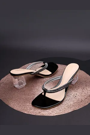 Truffle Collection Embellished Wedge Peep Toes