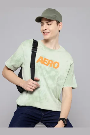Aeropostale Tie & Dye Drop-Shoulder Sleeves Pure Cotton T-shirt