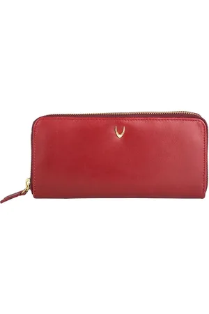 Hidesign Women Red Leather Zip Around Wallet
