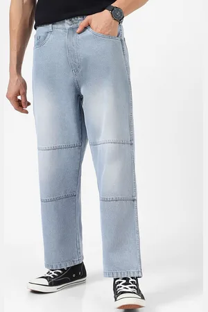 URBANO Baggy Fit Cut and Sew Panelled Jeans