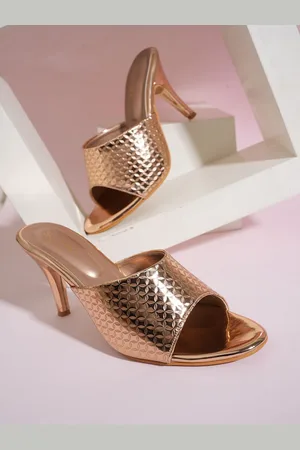 Scentra Textured Open Toe Kitten Heels