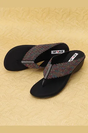 Zyla Embellished Wedge Mules