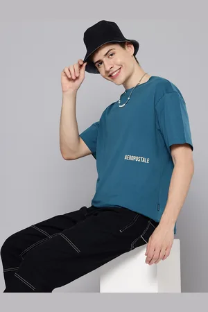 Aeropostale Men Drop-Shoulder Sleeves Pure Cotton Relaxed Fit T-shirt