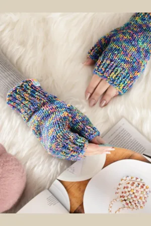 Magic Needles Women Fingerless Acrylic Mittens