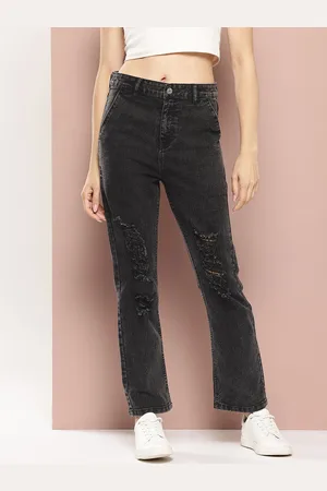 HARVARD Women Straight Fit Mildly Distressed Jeans