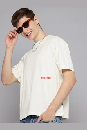 Aeropostale Men Drop-Shoulder Sleeves Pure Cotton Relaxed Fit T-shirt
