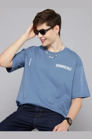 Aeropostale Men Drop-Shoulder Sleeves Pure Cotton T-shirt