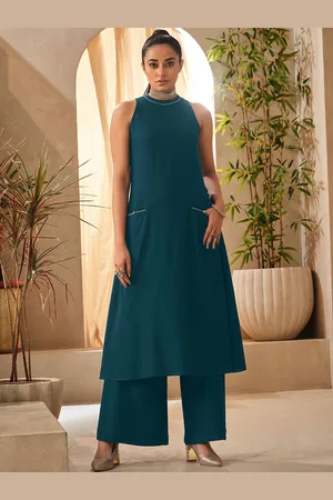 DRESOUL Sleeveless A-Line Kurta with Palazzos