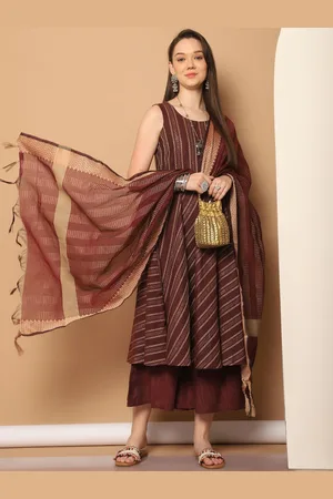 Jompers Women Regular Kantha Work Kurta with Palazzos & With Dupatta