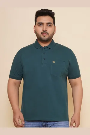 John Pride Men Solid Polo Collar Pockets Plus Size T-shirt