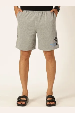 Mast & Harbour Men Grey Melange Regular Fit Mid-Rise Outdoor Shorts