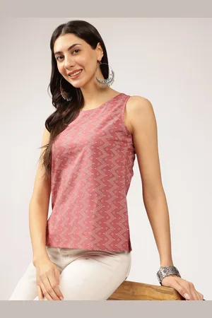 Anouk Geometric Printed Sleeveless Round Neck Cotton Top
